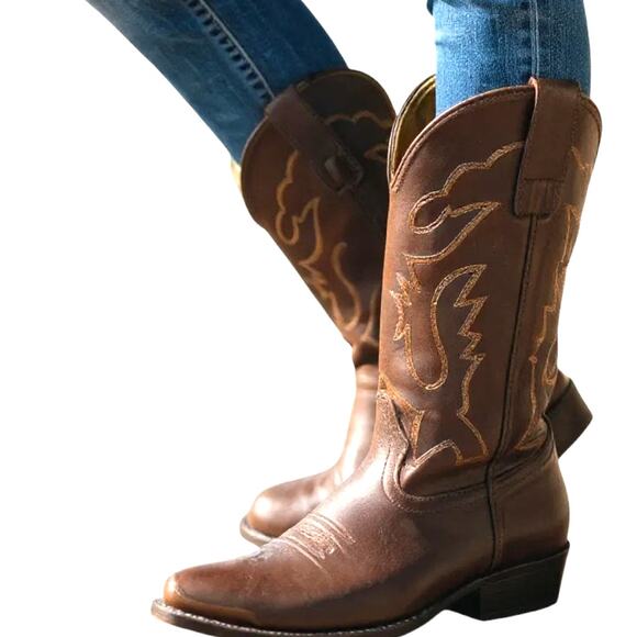 None and/or Unknown Other - Smokey Mountain Boys 3.5 Brown Western Steal Toe Boots Shoes  Kids 3 1/2